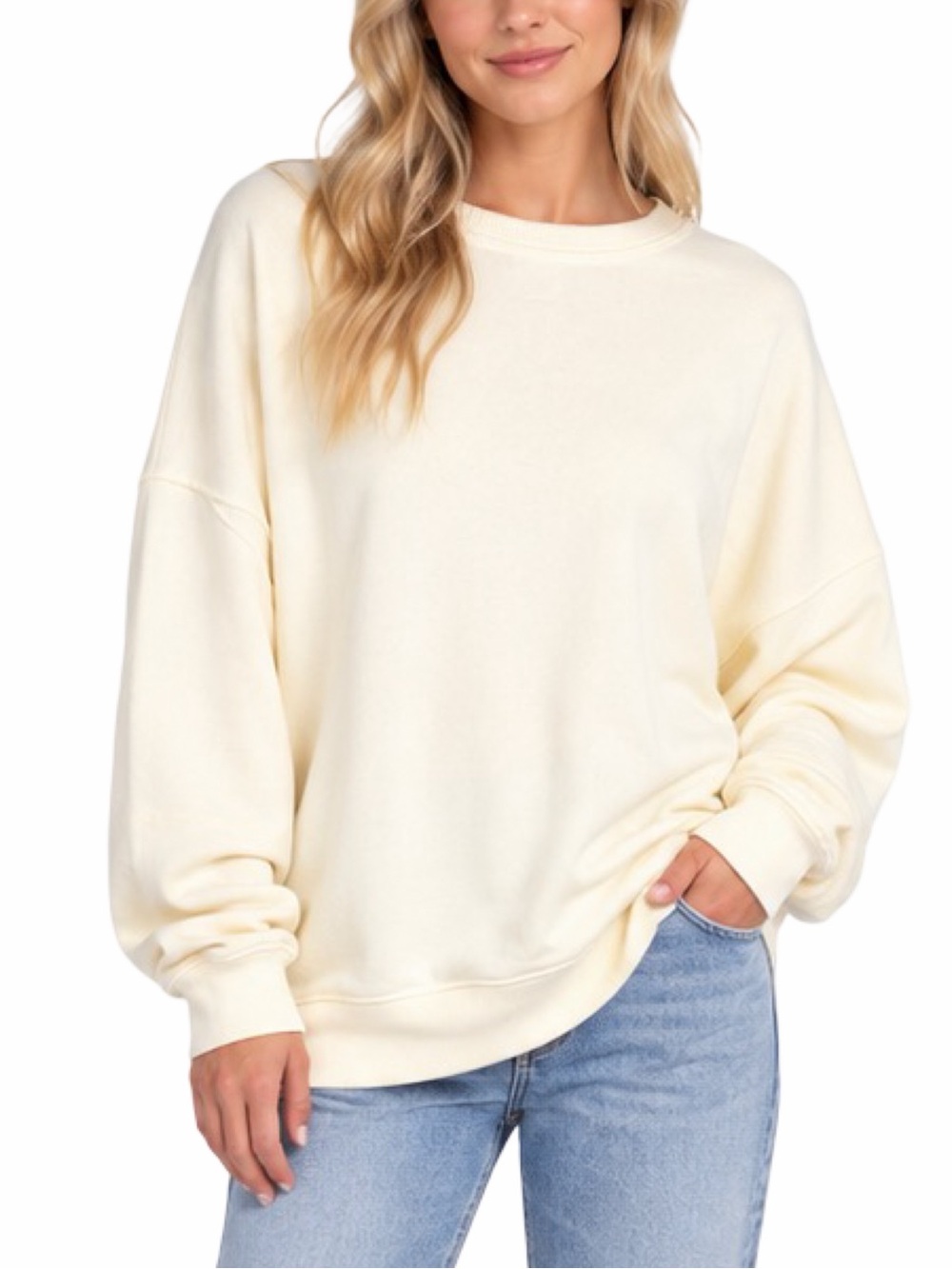 aerie Always & Forever Real Oversized Crew Neck Sweatshirt - Size Large